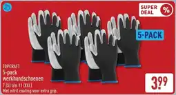 ALDI TOPCRAFT 5-pack werkhandschoenen aanbieding
