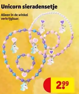Kruidvat Unicorn sieradensetje aanbieding