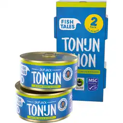 Albert Heijn Fish Tales Skipjack tonijn in olijfolie 2-pack aanbieding