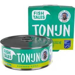 Albert Heijn Fish Tales Skipjack tonijn in biologische olijfolie aanbieding