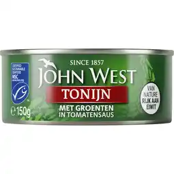 Albert Heijn John West Tonijnstukken met groente aanbieding