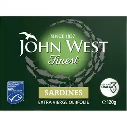 Albert Heijn John West Sardines extra vierge olijfolie aanbieding