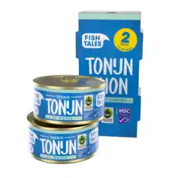 Albert Heijn Fish Tales Skipjack tonijn in water 2-pack aanbieding