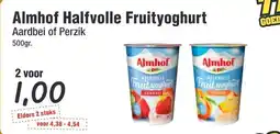 Budget Food Almhof Halfvolle Fruityoghurt Aardbei of Perzik aanbieding