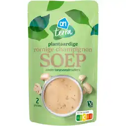 Albert Heijn AH Terra Plantaardige romige champignonsoep aanbieding