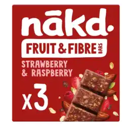 Albert Heijn Nakd. Fruit & fibre bars strawberry raspberry aanbieding