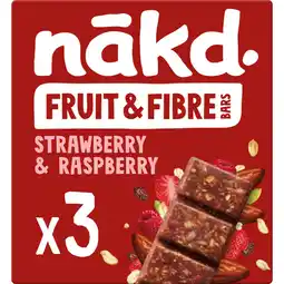 Albert Heijn Nakd. Fruit & fibre bars strawberry raspberry aanbieding