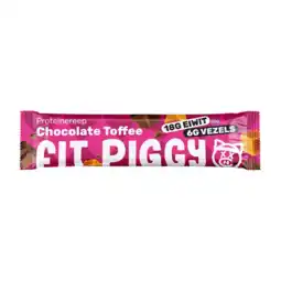 Albert Heijn Fit Piggy Proteïne reep smaak toffee chocolade aanbieding