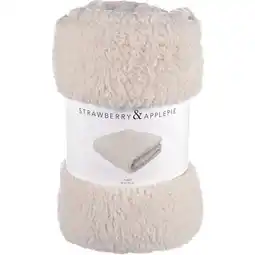 Albert Heijn S&A Plaid sherpa fleece beige aanbieding