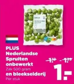 PLUS PLUS Nederlandse Spruiten onbewerkt en bleekselderij aanbieding