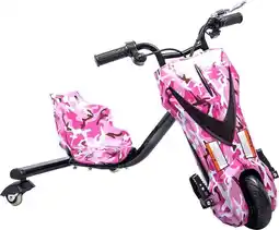 Bol.com Elektrische Drift Trike Kart 250W 36V Camouflage Roze aanbieding
