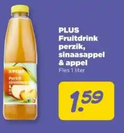 PLUS PLUS Fruitdrink perzik, sinaasappel & appel aanbieding