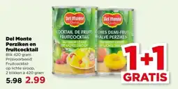 PLUS Del Monte Perziken en fruitcocktail aanbieding