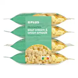 PLUS PLUS maiswafels sour cream onion aanbieding
