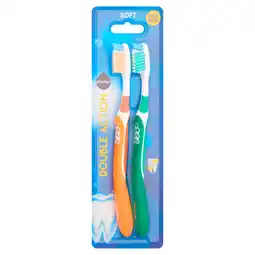 PLUS Derlon Tandenborstel double action soft 2-pak aanbieding