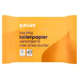 PLUS PLUS Vochtig toiletpapier shea butter aanbieding