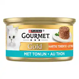 PLUS Gourmet Gold Hartig Torentje kattenvoer tonijn aanbieding