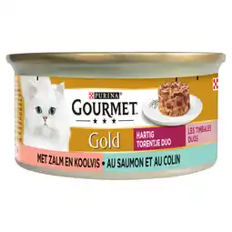PLUS Gourmet Gold torentje duo zalm koolvis aanbieding