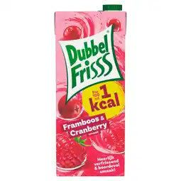 PLUS Dubbelfrisss 1kcal Framboos & cranberry aanbieding