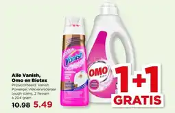 PLUS Alle Vanish, Omo en Biotex Prijsv aanbieding