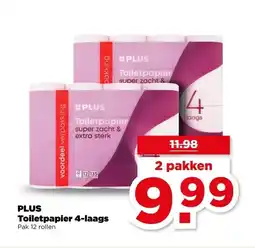 PLUS PLUS Toiletpapier 4-laags aanbieding