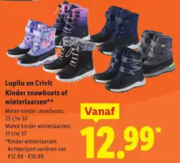 Lidl Lupilu en Crivit Kinder Snowboots of Winterlaarzen aanbieding