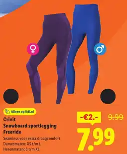 Lidl Crivit Snowboard sportlegging Freeride aanbieding