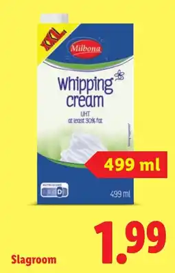 Lidl Slagroom aanbieding