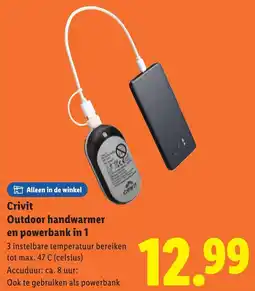 Lidl Crivit Outdoor Handwarmer en Powerbank in 1 aanbieding