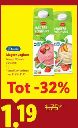 Lidl Magere yoghurt aanbieding