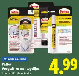 Lidl Pattex Voegstift of montagelijm aanbieding
