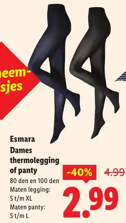 Lidl Esmara Dames thermolegging of Panty aanbieding