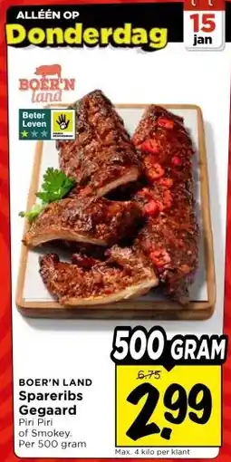 Vomar Voordeelmarkt BOER'N LAND Spareribs Gegaard aanbieding