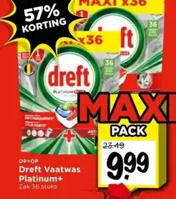 Vomar Voordeelmarkt Dreft Vaatwas Platinum+ aanbieding