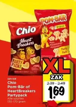Vomar Voordeelmarkt Chio Pom-Bär of HeartBreakers Partypack aanbieding