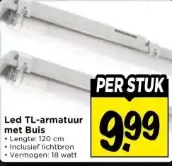 Vomar Voordeelmarkt Led TL-armatuur met Buis aanbieding