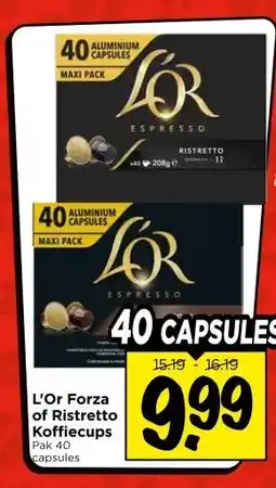 Vomar Voordeelmarkt L'Or Forza of Ristretto Koffiecups aanbieding