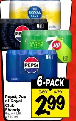Vomar Voordeelmarkt Pepsi, 7up of Royal Club Shandy aanbieding