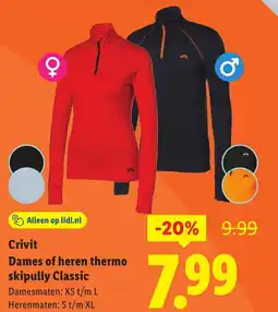 Lidl Crivit Dames of heren thermo skipully Classic aanbieding
