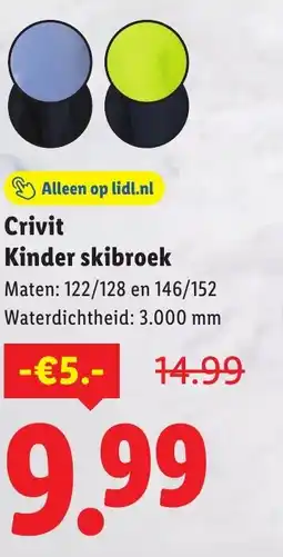 Lidl Crivit Kinder skibroek aanbieding
