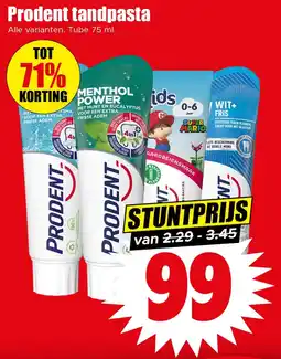 Dirk Prodent Tandpasta aanbieding