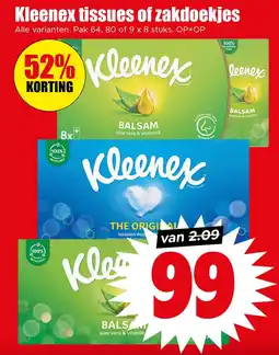 Dirk Kleenex Tissues of Zakdoekjes aanbieding