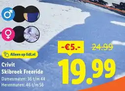 Lidl Crivit Skibroek Freeride aanbieding
