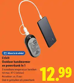Lidl Crivit Outdoor handwarmer en powerbank in 1 aanbieding