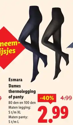 Lidl Esmara Dames thermolegging of panty aanbieding