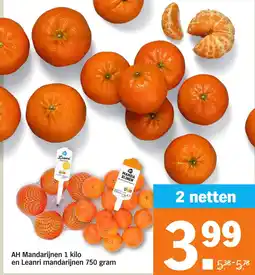 Albert Heijn AH Mandarijnen en Leanri mandarijnen aanbieding