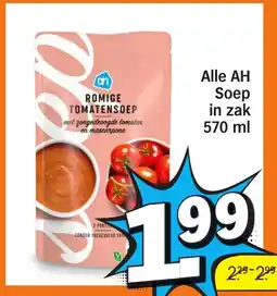 Albert Heijn Alle AH Soep in zak aanbieding