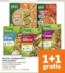 Albert Heijn Alle Knorr wereldgerechten, wraps en pasta's aanbieding