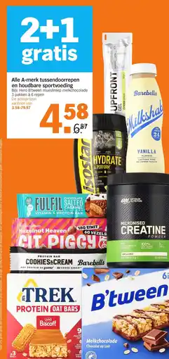 Albert Heijn Alle A-merk tussendoorrepen en houdbare sportvoeding aanbieding