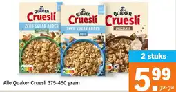 Albert Heijn Alle Quaker Cruesli aanbieding